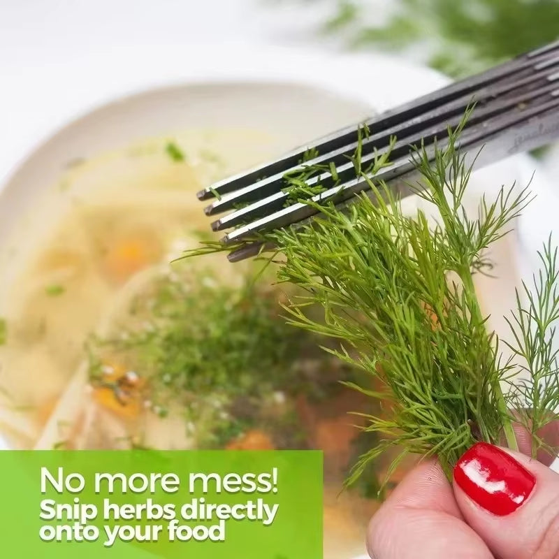 Multifunctional Scissors Stainless Steel 5 Layer Kitchen Scissors Scallion Cutter Pepper Herb Laver Spices Onion Cooking Tool